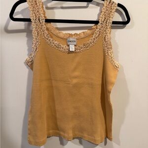 Chico's Mustard Lace Trim Camisole
